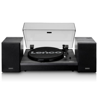 LENCO LS-300BK - Record Player with Bluetooth® and two separate speakers, black