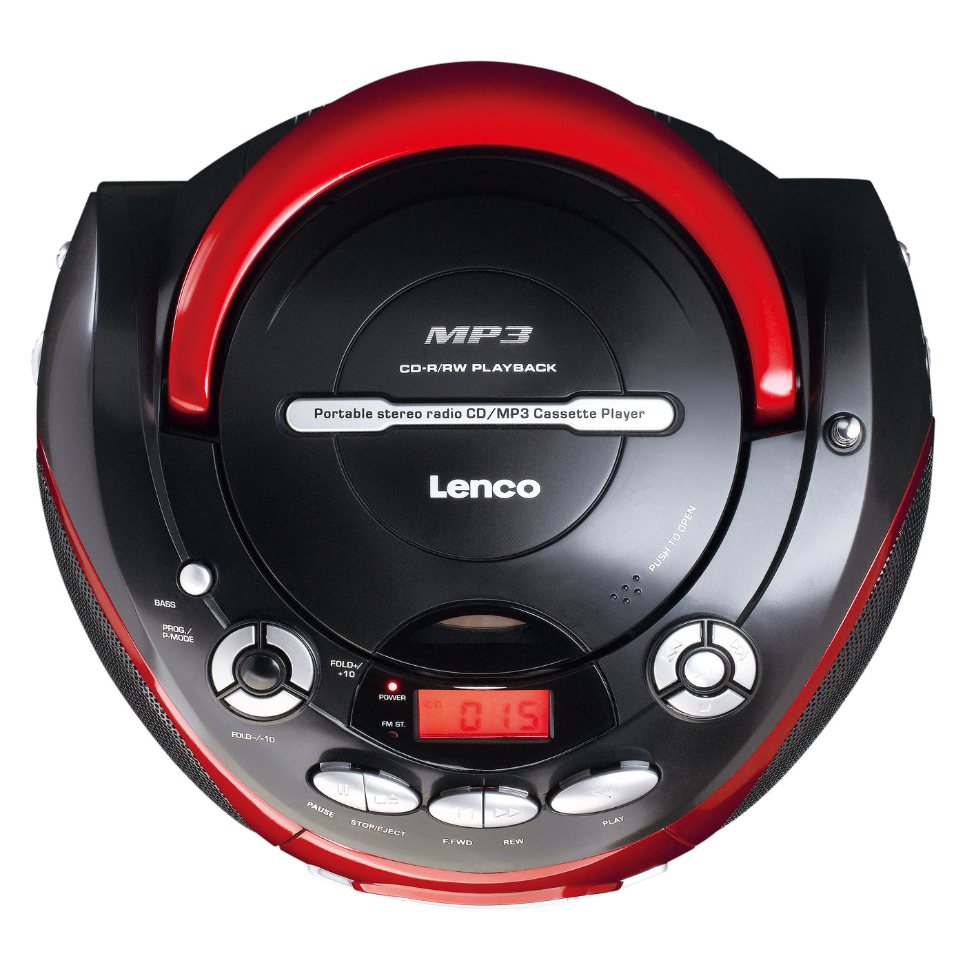 LENCO SCD-430RD - Draagbare radio, CD/MP3, casette speler - Rood