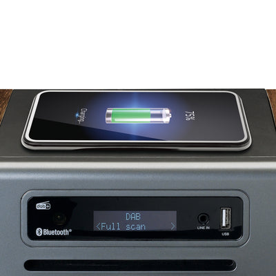 LENCO MC-175SI - Micro set met DAB, FM, CD, 2 USB, Bluetooth®, QI, RC - zilver