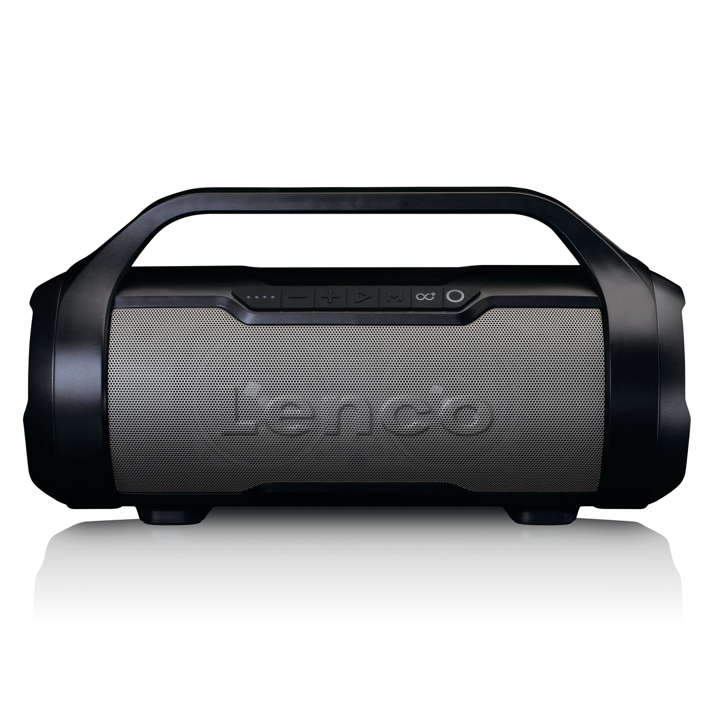LENCO SPR-070BK - Splashproof Bluetooth® speaker met FM radio,USB en SD, party lights - Zwart