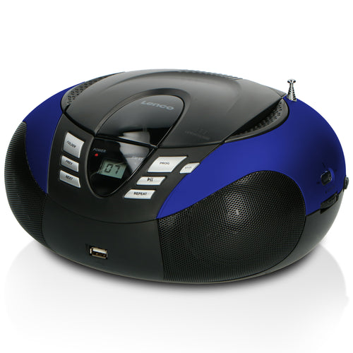 LENCO SCD-37 USB Blue - Portable FM Radio CD and USB player - Blue