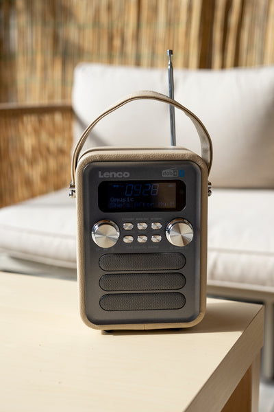 LENCO PDR-051TPSI LENCO - Portable DAB+ FM Radio with Bluetooth® and AUX-input, rechargeable battery - Taupe
