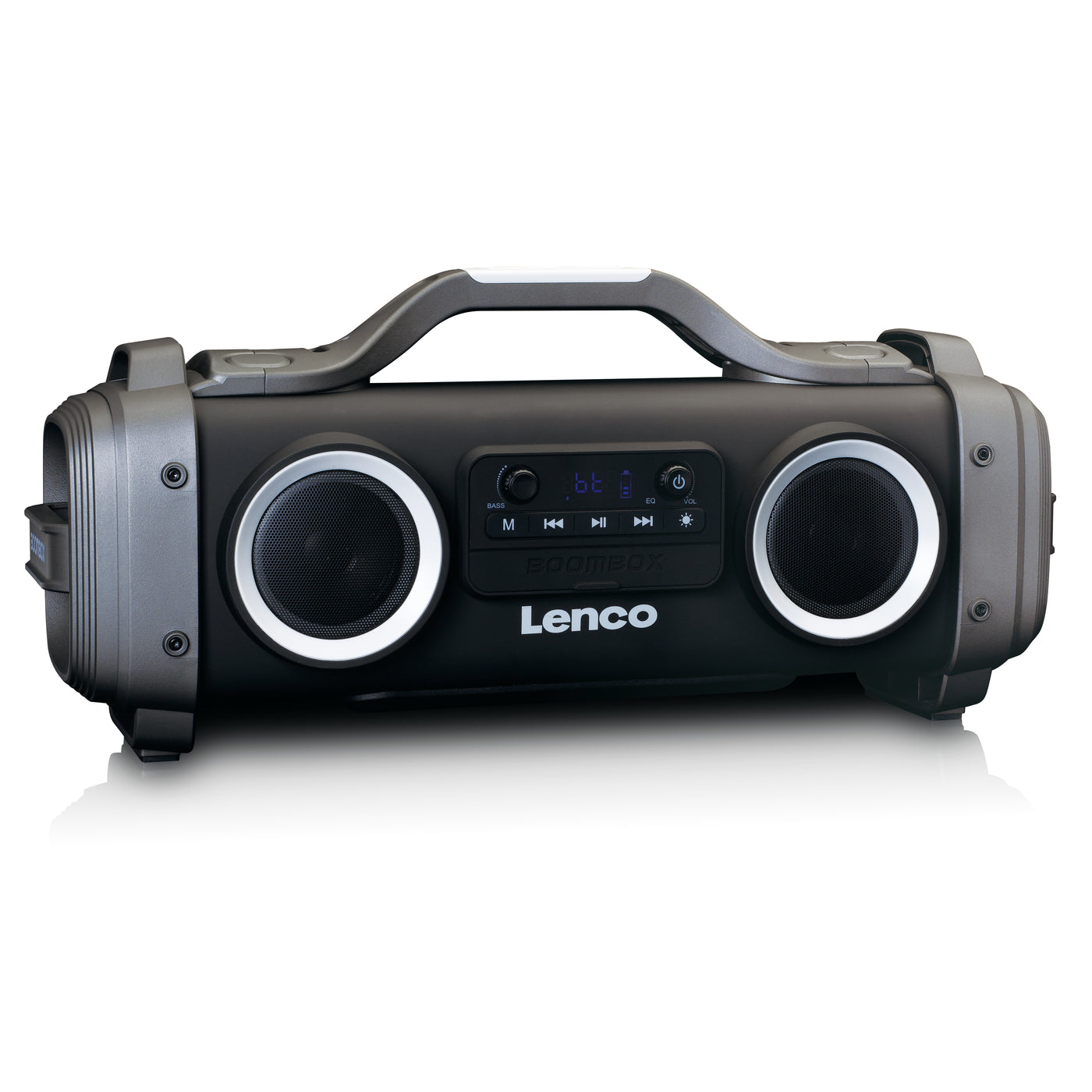 LENCO SPR-200BK - Splashproof Bluetooth® speaker FM radio USB en micro SD met lichteffecten - Zwart