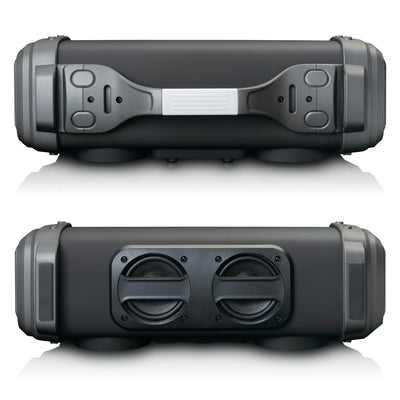 LENCO SPR-200BK - Splashproof Bluetooth® speaker FM radio USB en micro SD met lichteffecten - Zwart