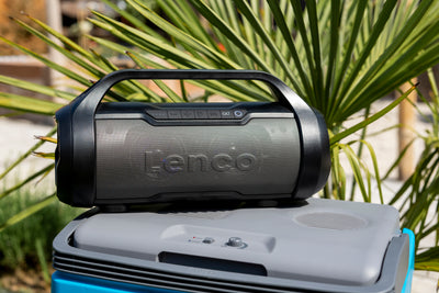 LENCO SPR-070BK - Splashproof Bluetooth® speaker met FM radio,USB en SD, party lights - Zwart