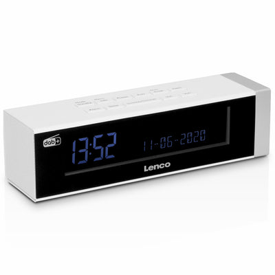 Lenco CR-630WH - Stereo DAB+/FM Wekkerradio met USB aansluiting en AUX-ingang - Wit
