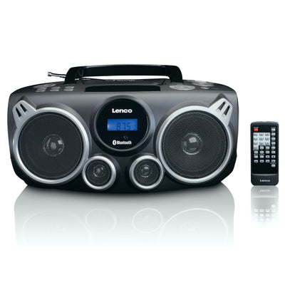 LENCO SCD-100BK - Draagbare PLL FM Radio CD-speler Inclusief Bluetooth®/USB en SD speler - Zwart