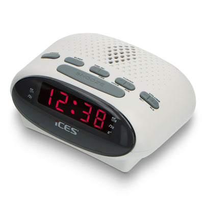 Ices ICR-210 White - FM wekkerradio, wit