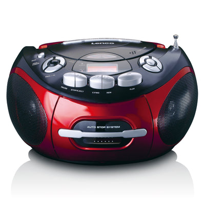 LENCO SCD-430RD - Portable radio, CD/MP3, Casette Player - Red