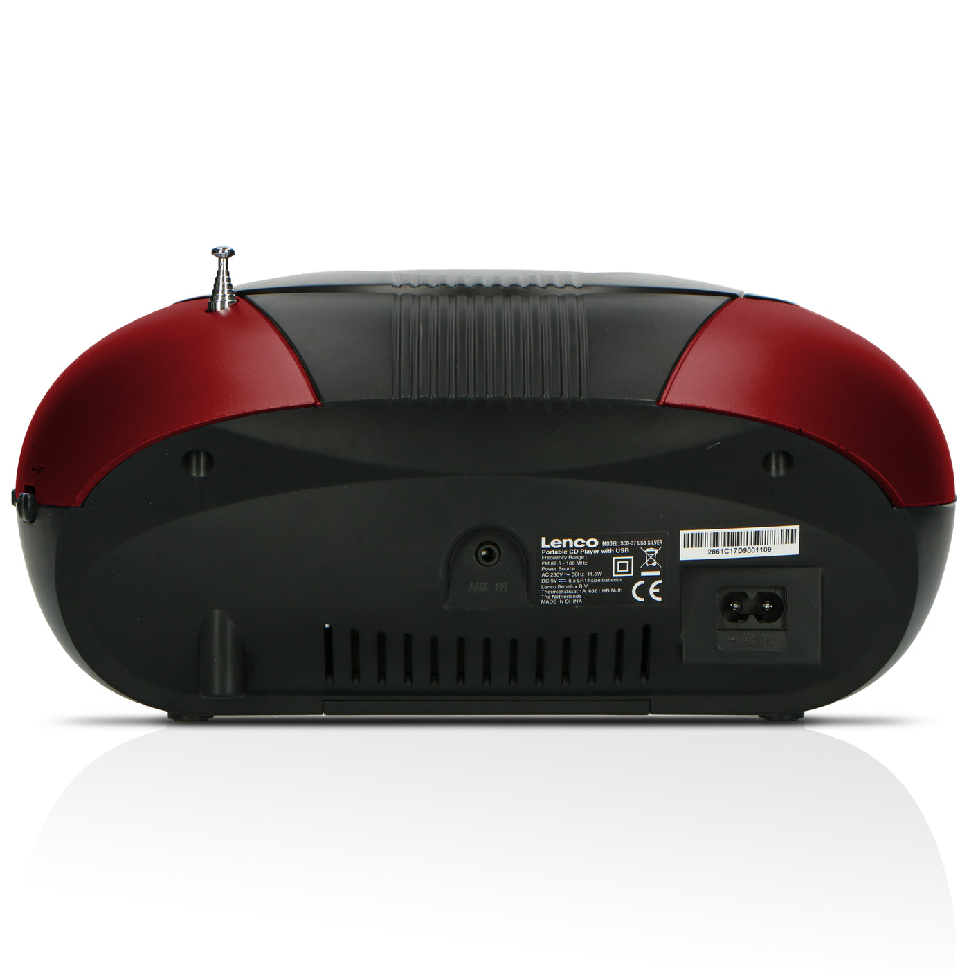 LENCO SCD-37 USB Red - Draagbare FM Radio CD en USB speler - Rood