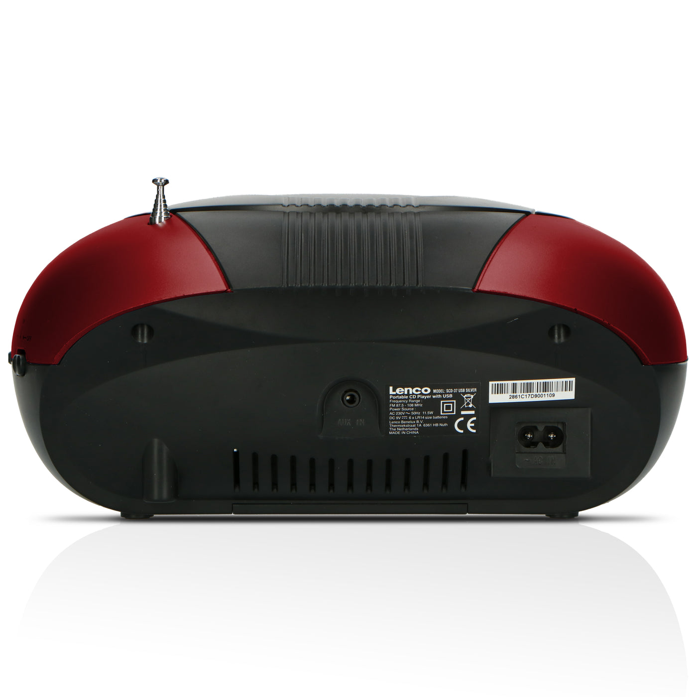 LENCO SCD-37 USB Red - Portable FM Radio CD and USB player - Red