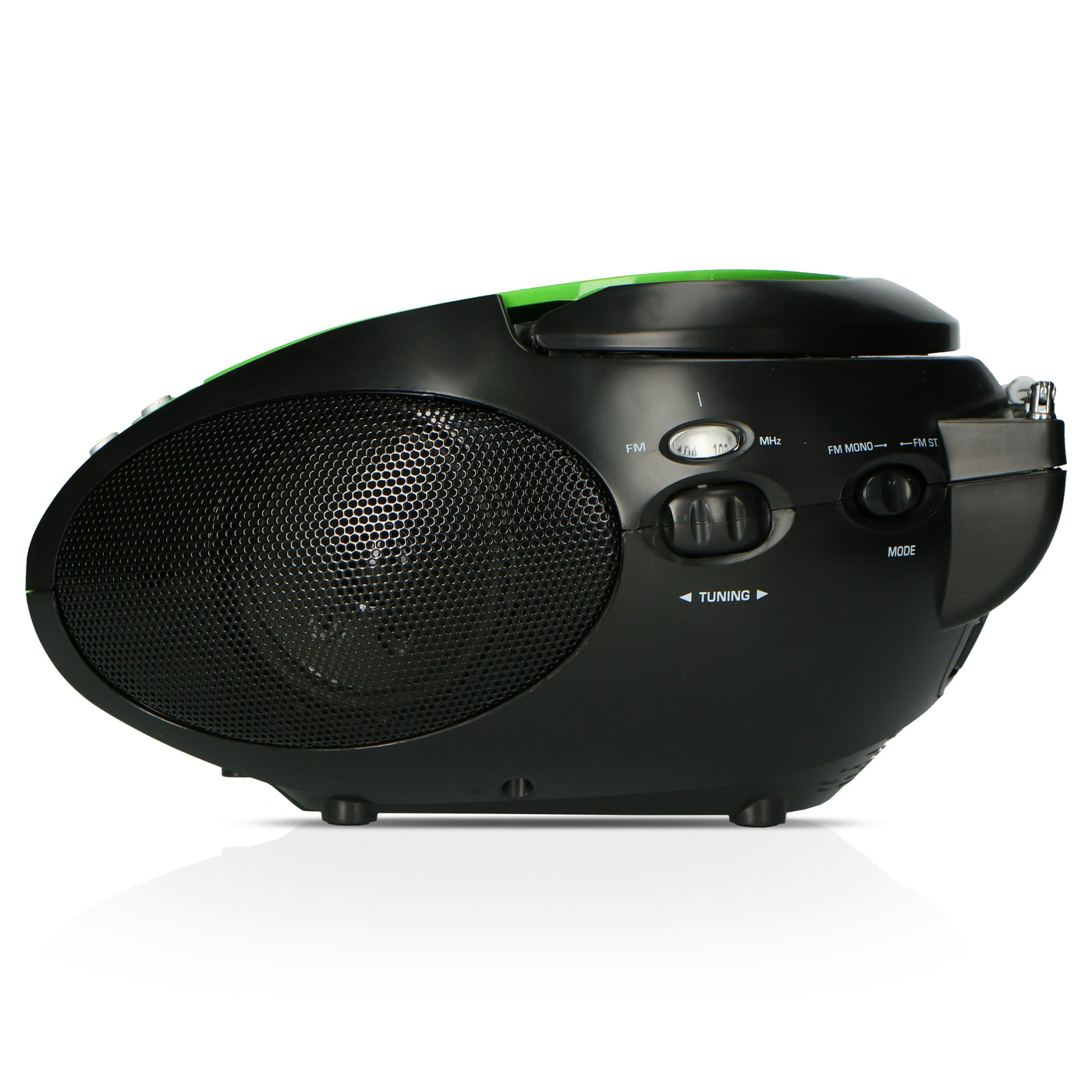 LENCO SCD-24 Green/Black - Portable stereo FM radio with CD player - Green/black