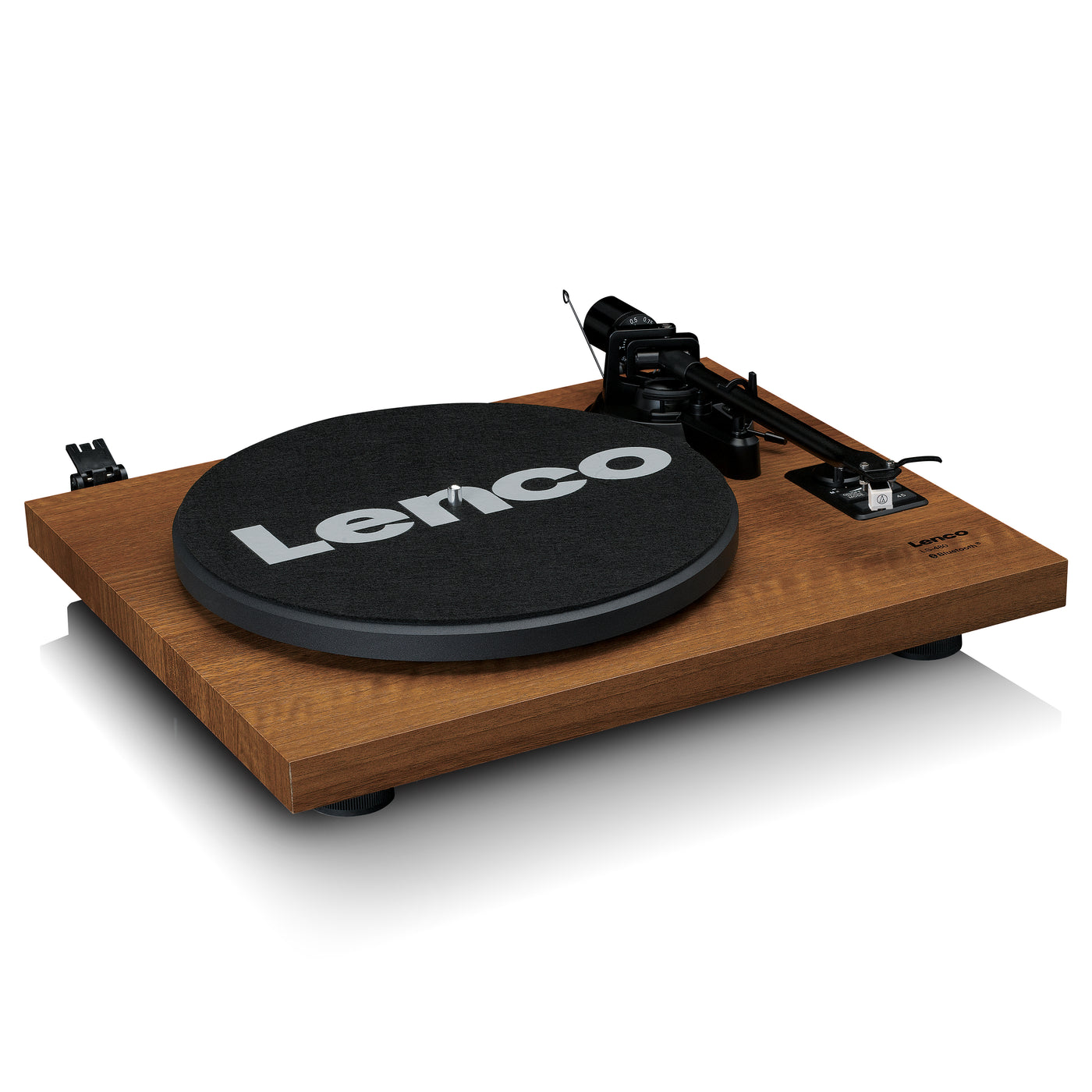 LENCO LS-480WD - Platenspeler met ingebouwde versterker en Bluetooth® plus 2 externe luidsprekers, hout