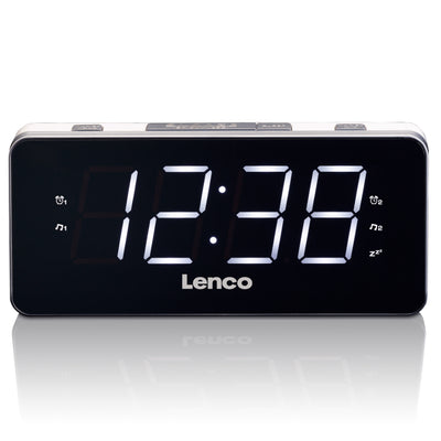 Lenco CR-18 White - PLL FM Wekkerradio groot en overzichtelijk 1,8" LED display - Wit