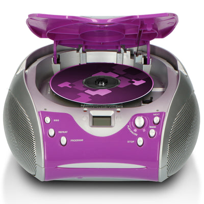 LENCO SCD-24 Purple - Draagbare stereo FM radio met CD-speler - Paars
