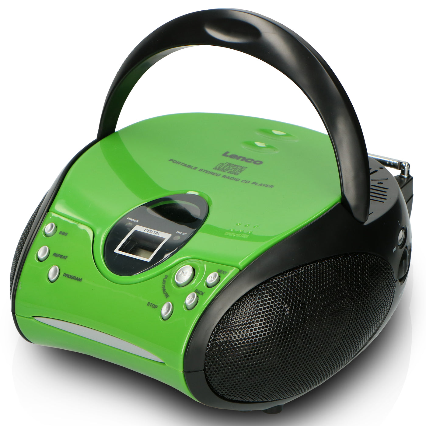 LENCO SCD-24 Green/Black - Draagbare stereo FM radio met CD-speler - Groen/zwart