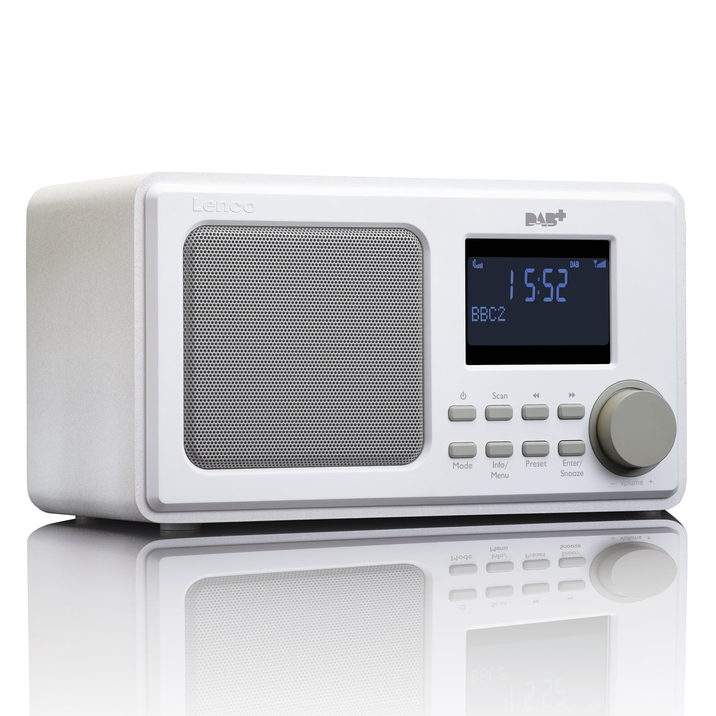 Lenco DAR-010WH - DAB+ FM Radio met AUX-ingang en alarm functie - Wit