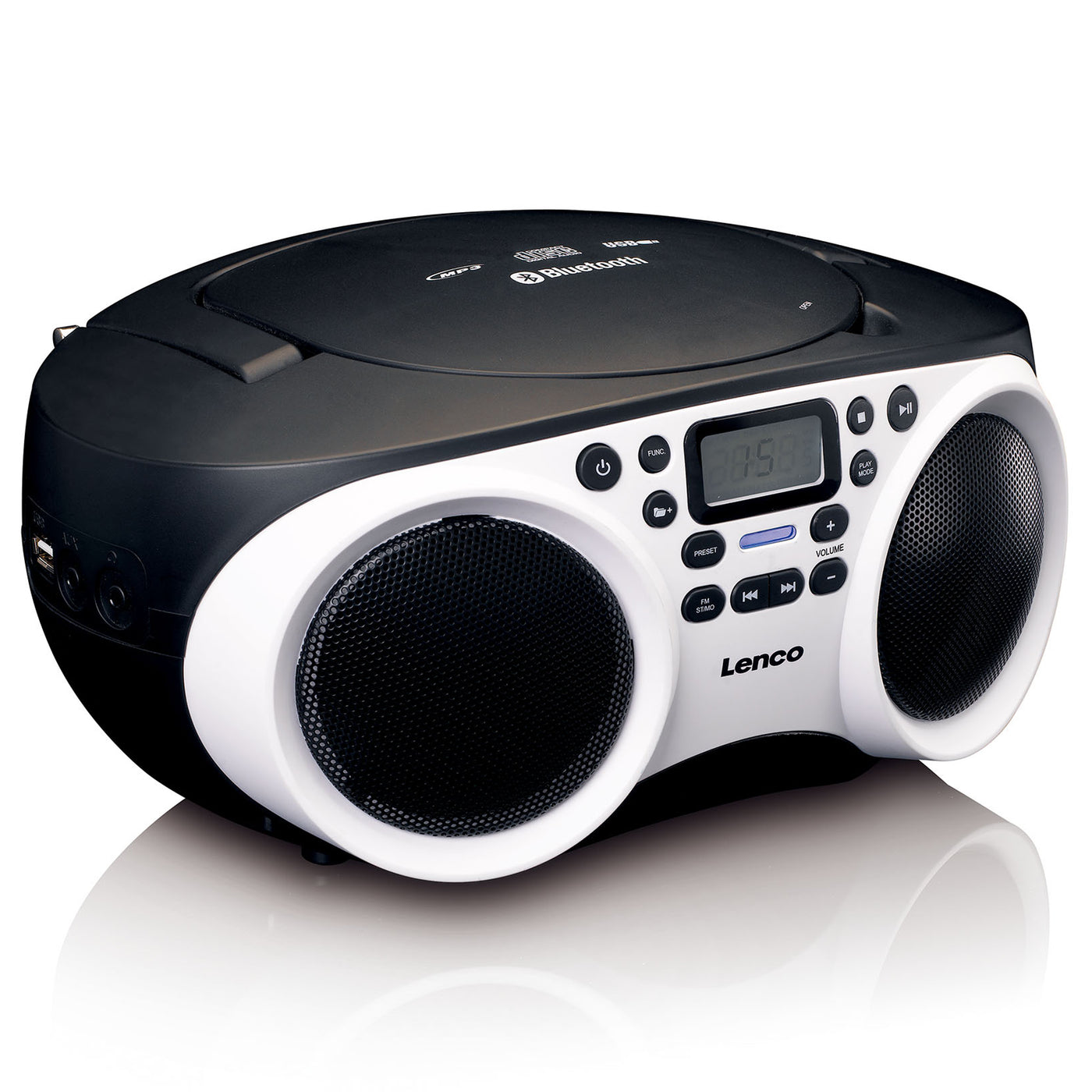 LENCO SCD-501WH - Draagbare FM Radio CD-USB speler met Bluetooth® - Wit