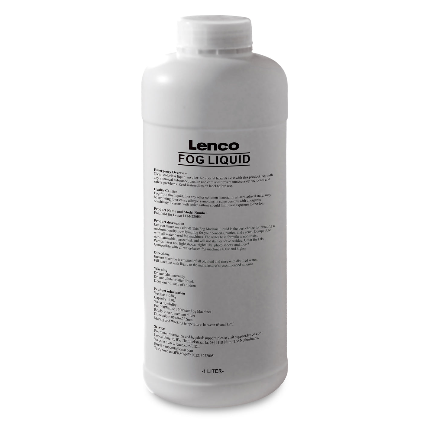 LENCO FML-100 - Vloeistof voor LFM-220 en andere rookmachines
