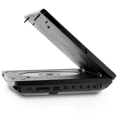 Lenco DVP-1045 -2x10" portable DVD speler met USB,SD, ingebouwde batterij, 2x hoofdtelefoon en 2x bracket - Zwart
