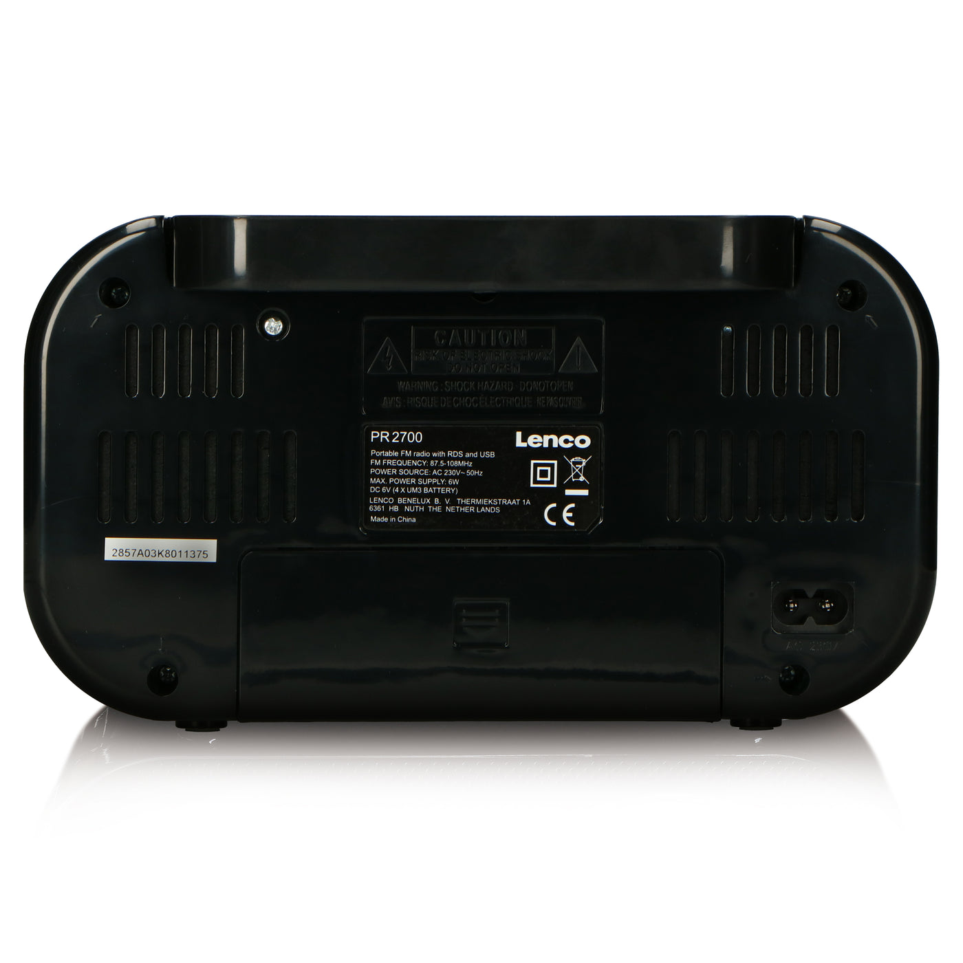 LENCO PR2700 - Portable FM Radio with RDS and USB connection - Black