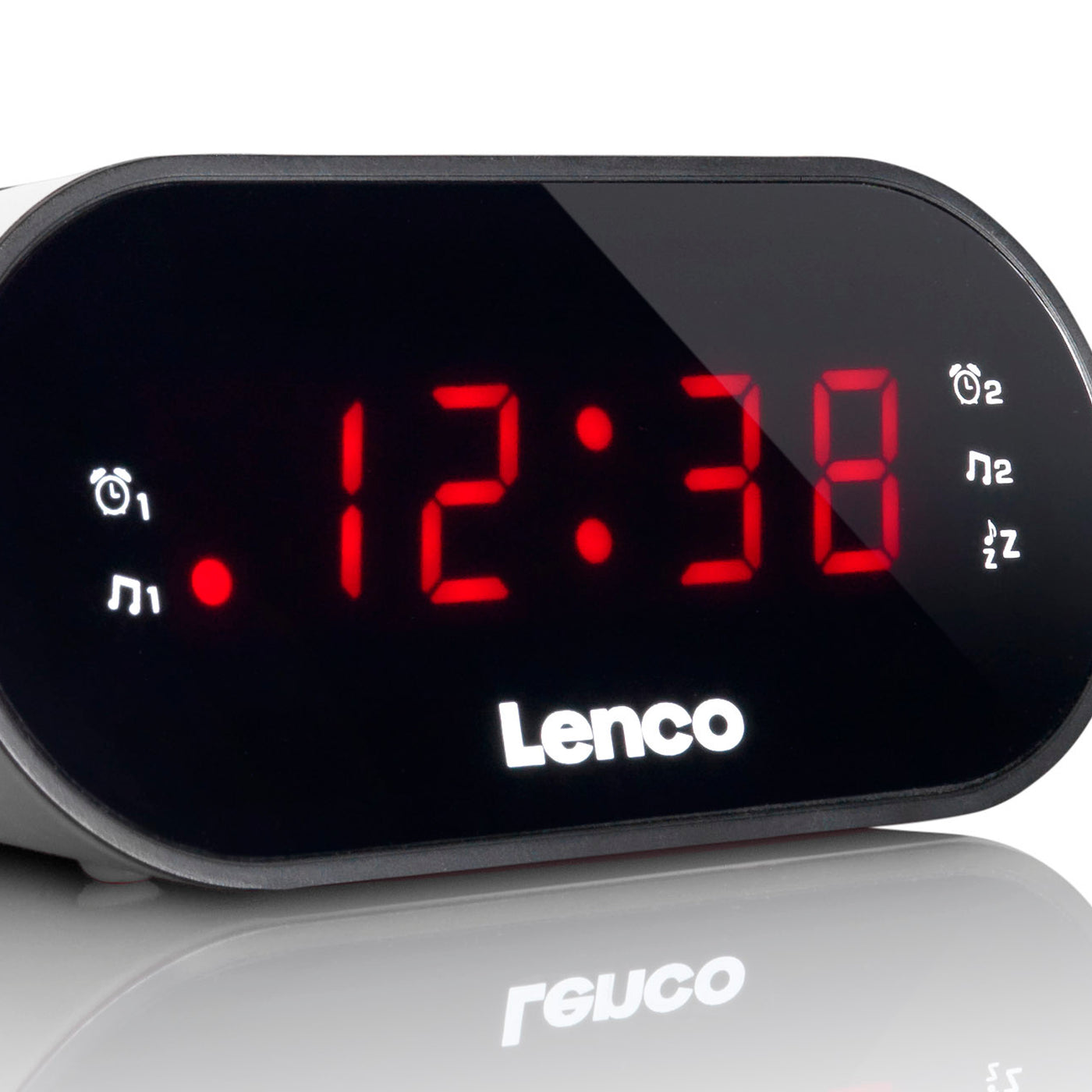 Lenco CR-07 White - FM Wekkerradio met slaaptimer en dubbele alarm functie - Wit