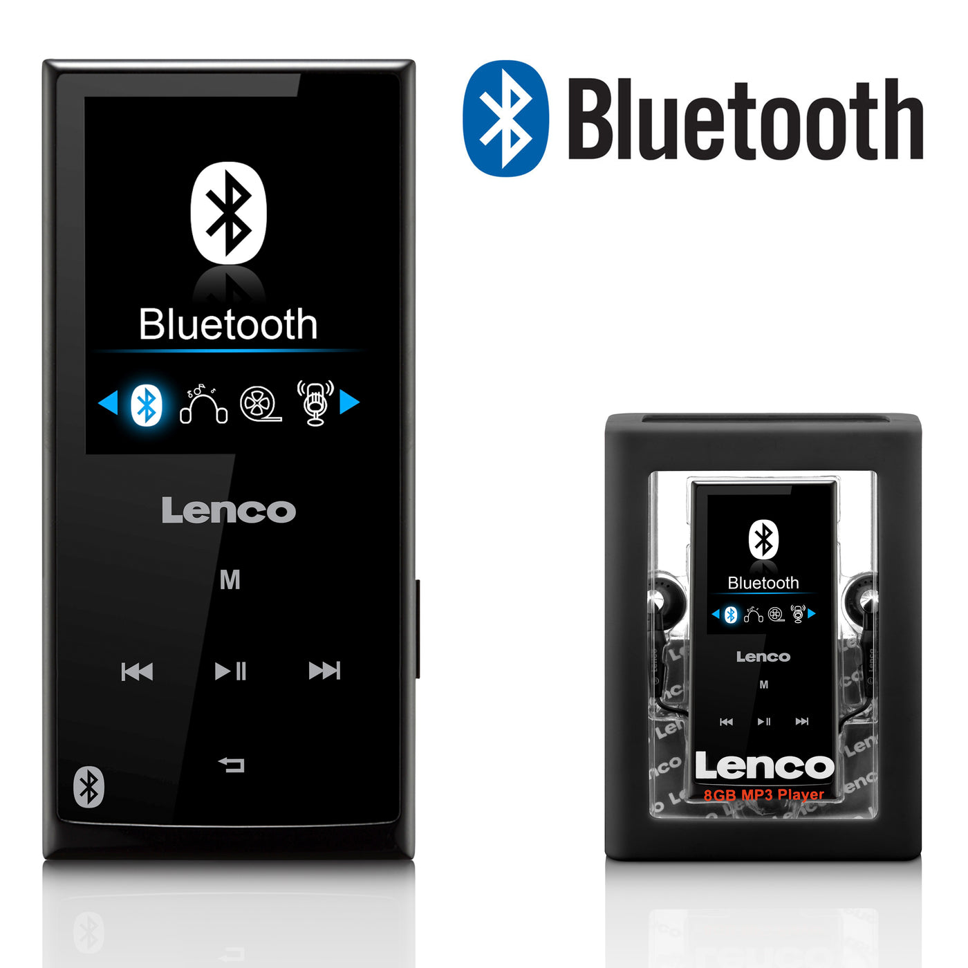 LENCO Xemio-760 BT Black BT - MP3/MP4 player met Bluetooth® - 8GB geheugen - Zwart