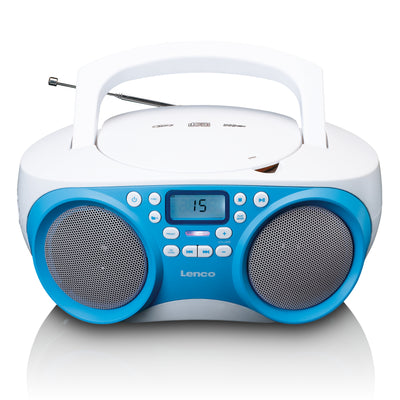 LENCO SCD-301BU - Draagbare FM Radio/CD/MP3 en USB-speler - Blauw