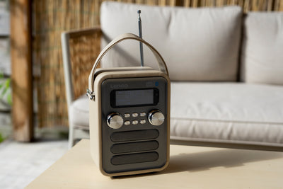 LENCO PDR-051TPSI - Draagbare DAB+ FM Radio met Bluetooth® en AUX-ingang, oplaadbare batterij - Taupe