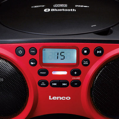 LENCO SCD-501RD Portable FM Radio CD-USB player with Bluetooth® - Red