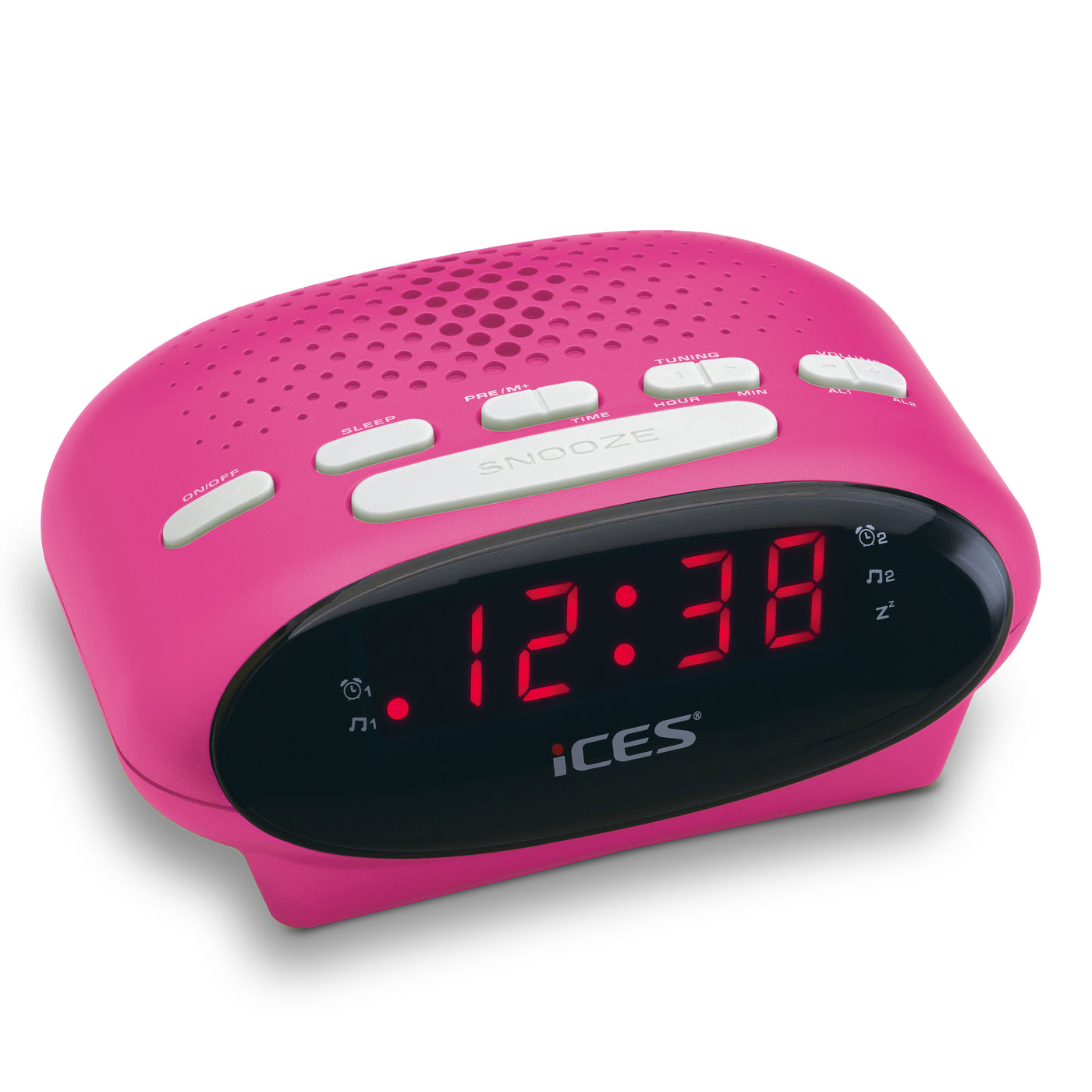 Ices ICR-210 Pink - FM wekkerradio, roze