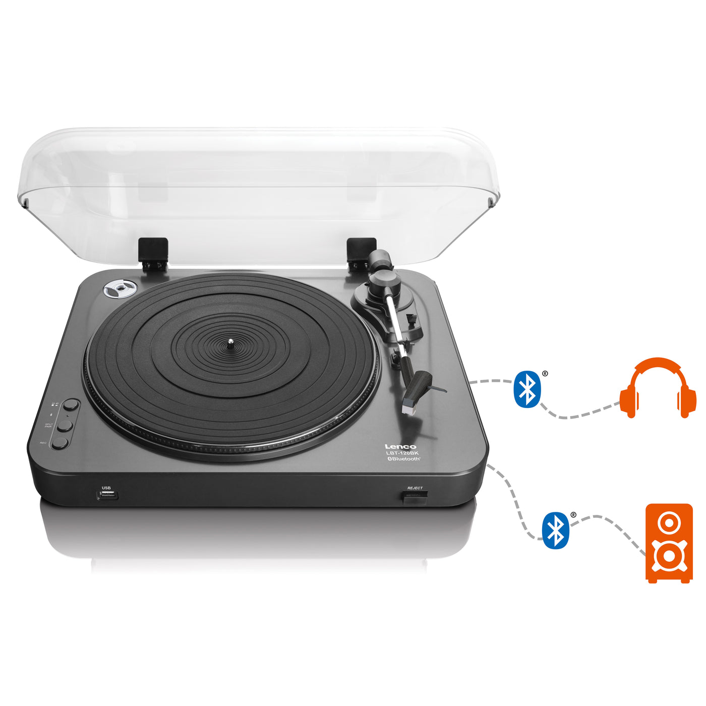 LENCO LBT-120BK - Turntable with direct encoding and Bluetooth® - Black