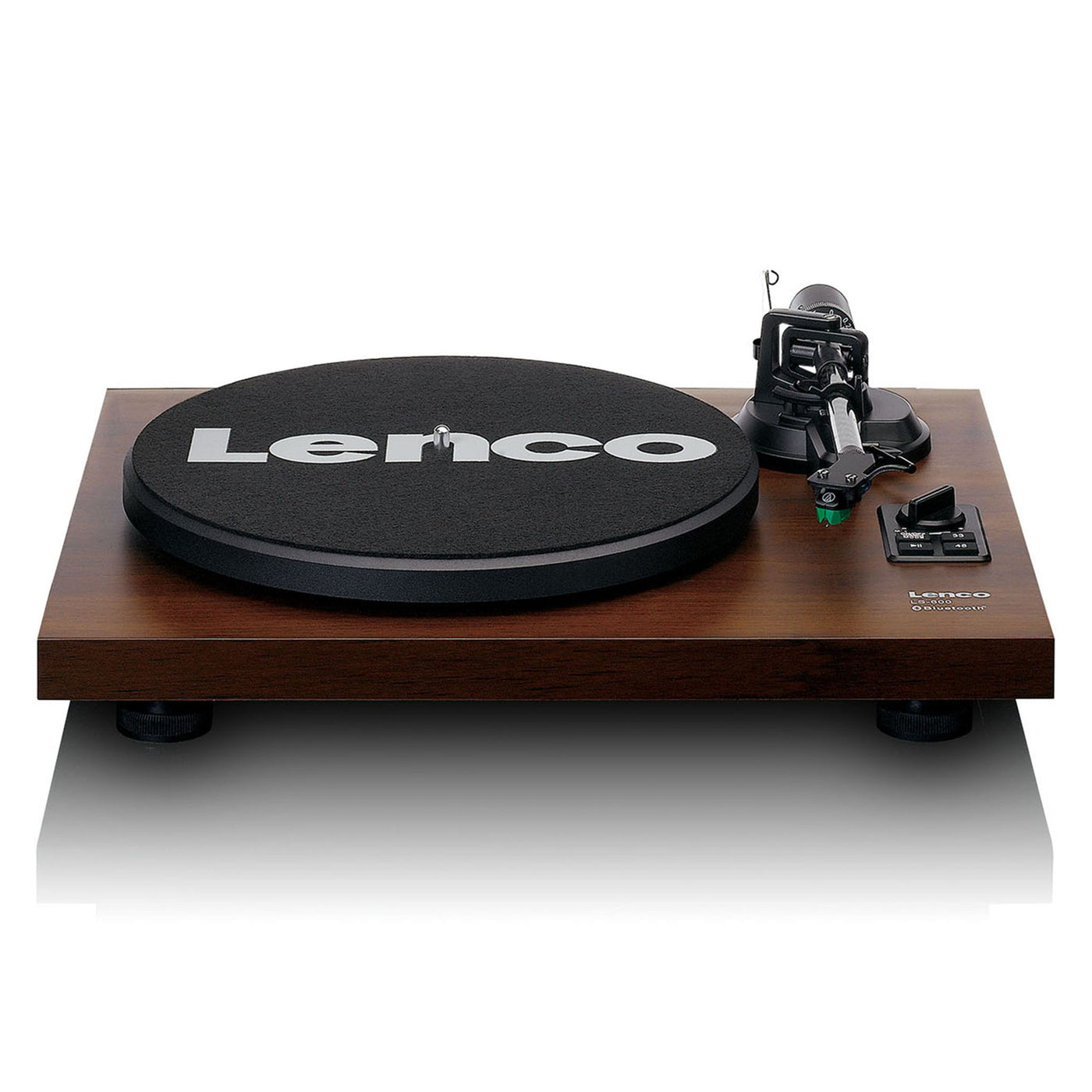 LENCO LS-600WA - Platenspeler met ingebouwde versterker en Bluetooth® plus 2 externe speakers - Walnoot