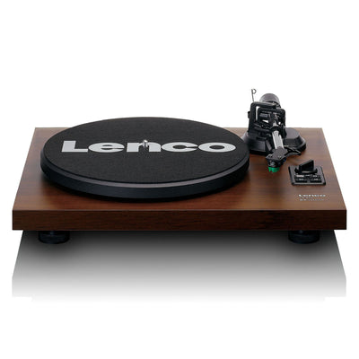 LENCO LS-600WA - Platenspeler met ingebouwde versterker en Bluetooth® plus 2 externe speakers - Walnut
