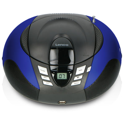 LENCO SCD-37 USB Blue - Draagbare FM Radio CD en USB speler - Blauw