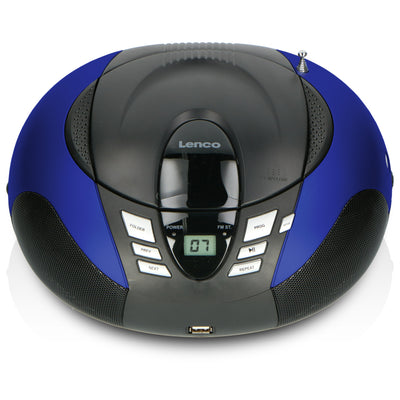 LENCO SCD-37 USB Blue - Portable FM Radio CD and USB player - Blue