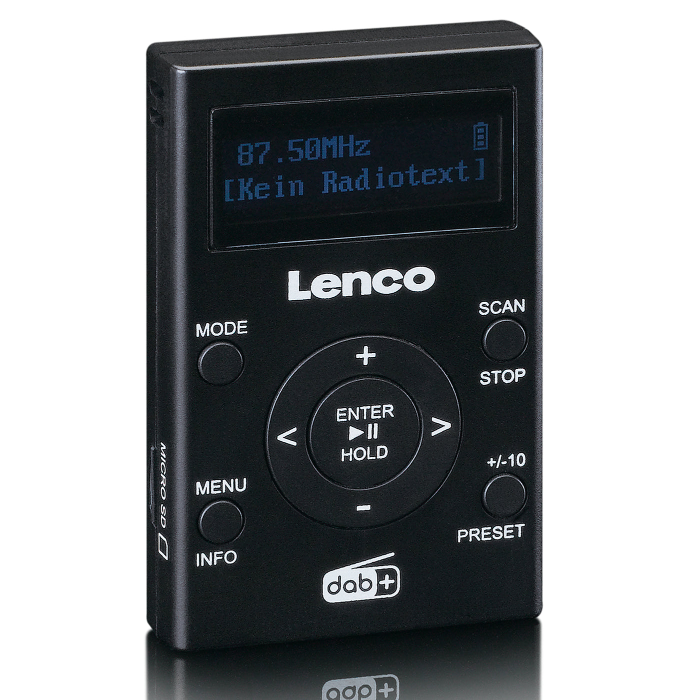 LENCO PDR-011BK - Pocket DAB+/ FM radio en MP3 speler
