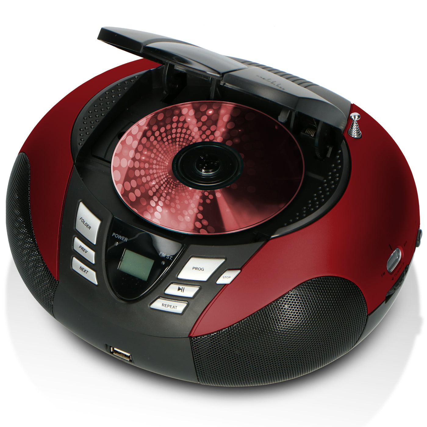 LENCO SCD-37 USB Red - Portable FM Radio CD and USB player - Red