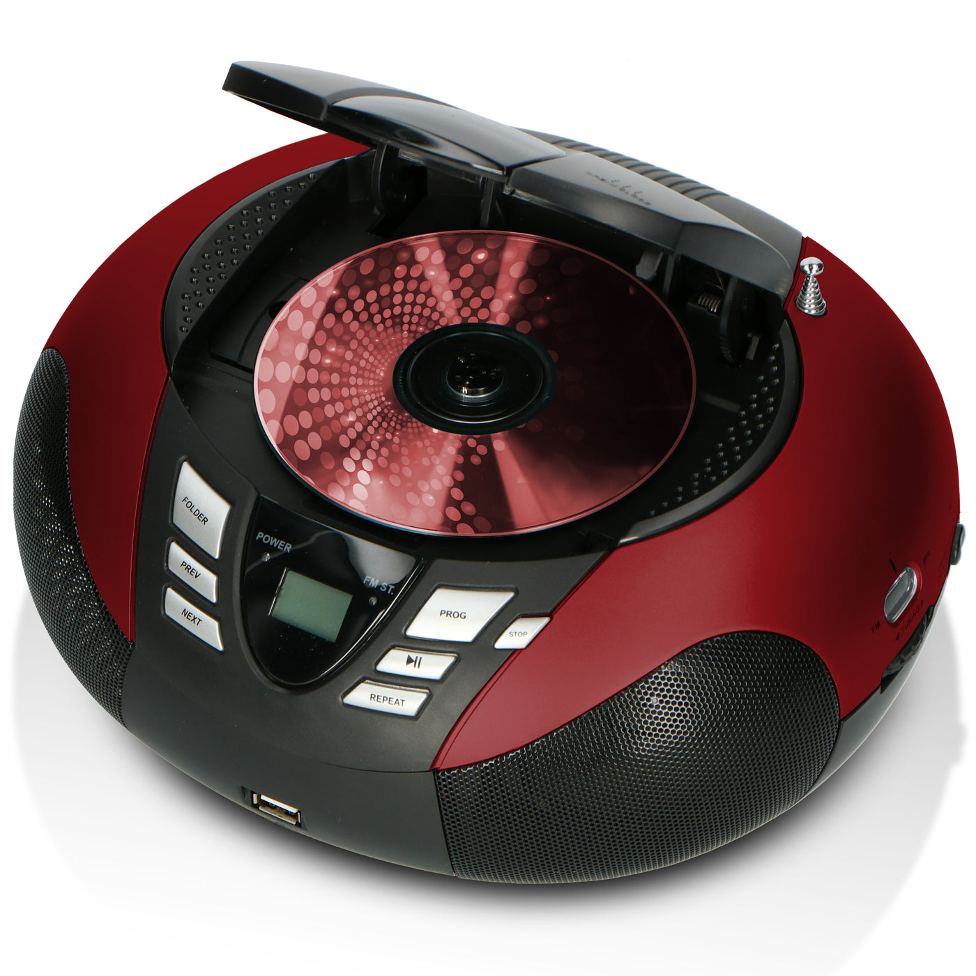 LENCO SCD-37 USB Red - Draagbare FM Radio CD en USB speler - Rood