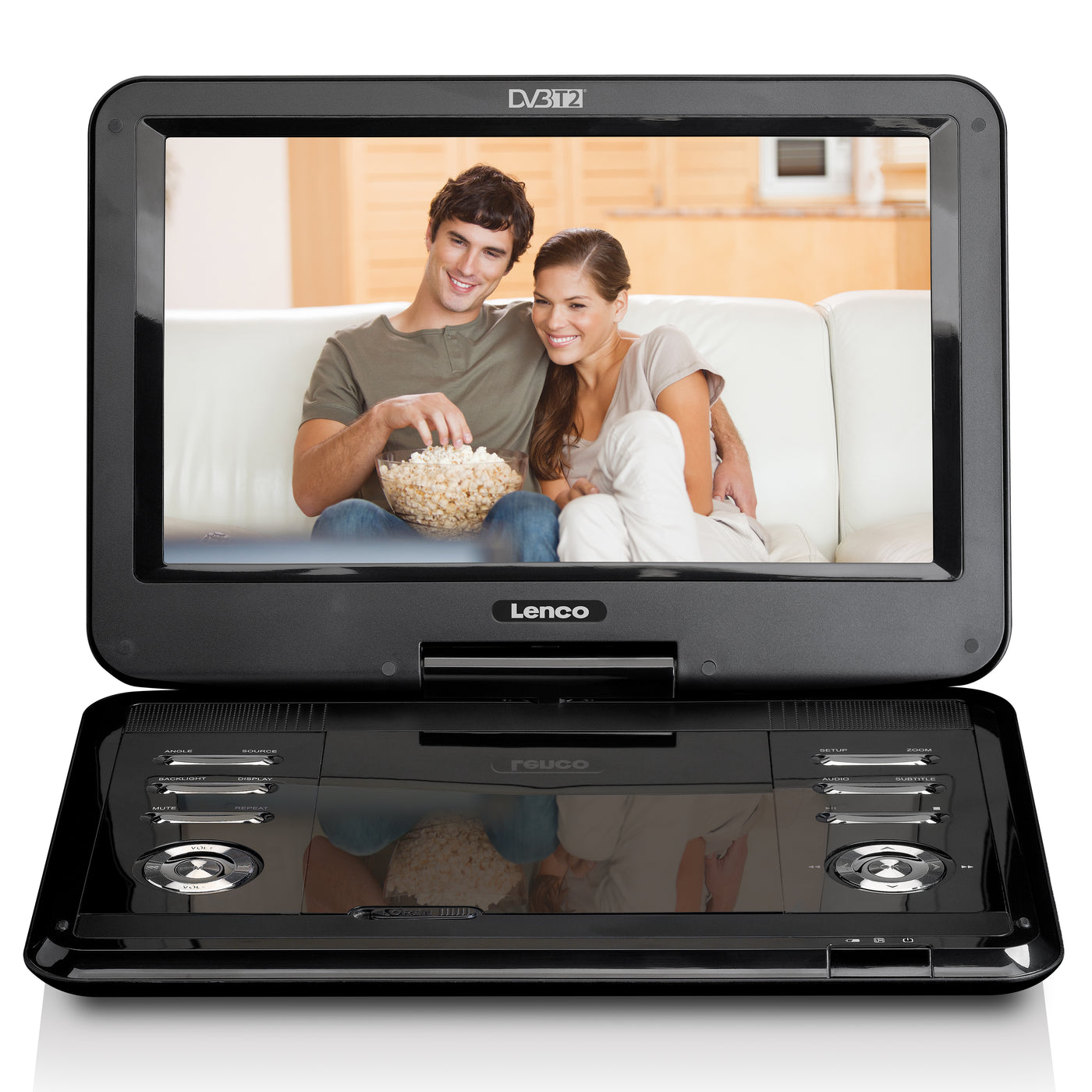 LENCO DVP-1273 - 12" portable DVD player with DVB-T2 receiver - Black