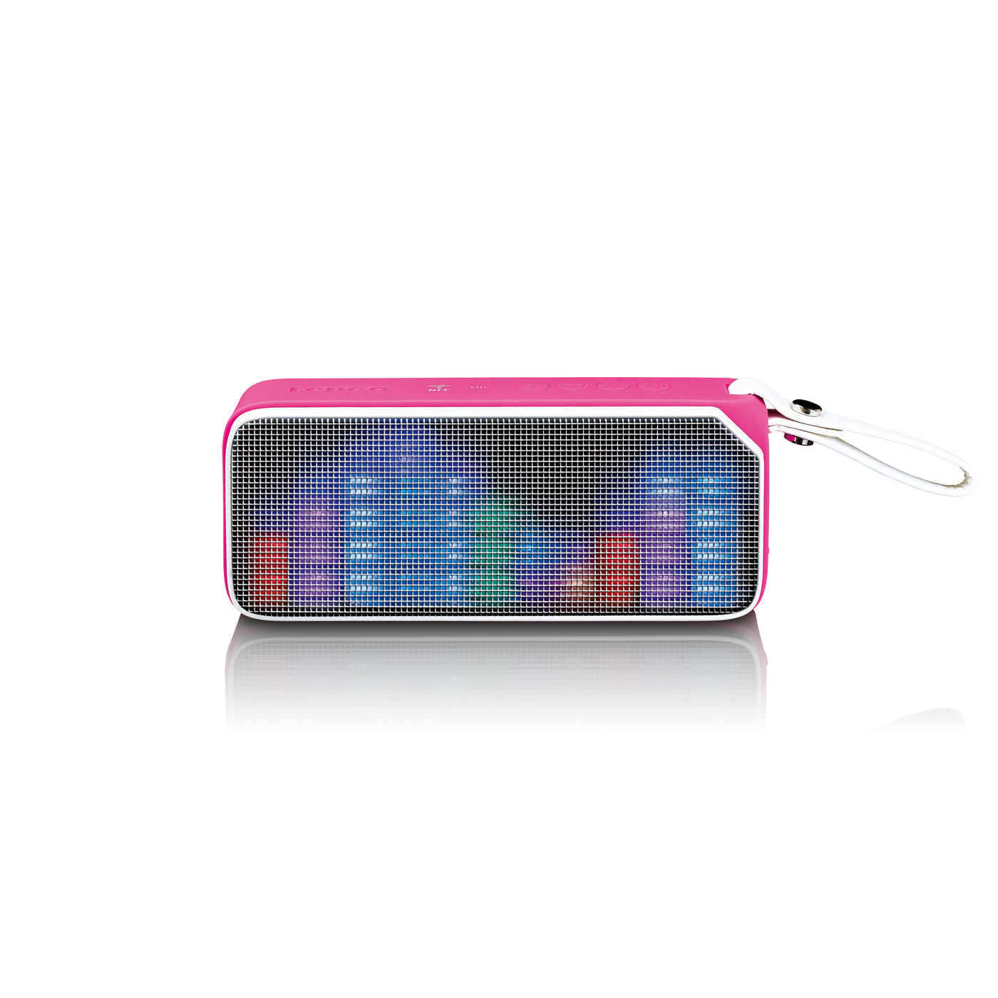 Lenco BT-191PK - Bluetooth speaker spatwaterdicht met party lights - Roze