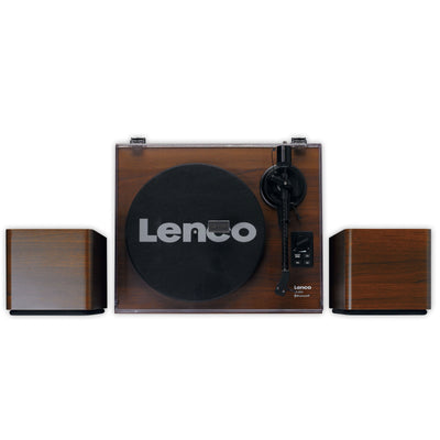 LENCO LS-600WA - Platenspeler met ingebouwde versterker en Bluetooth® plus 2 externe speakers - Walnoot