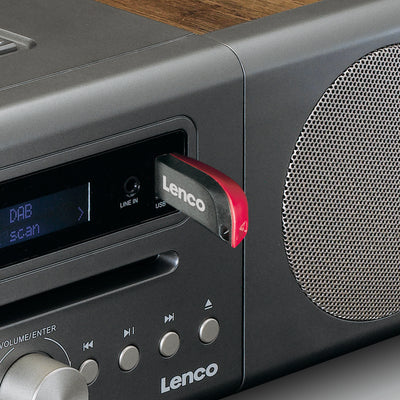 LENCO MC-175SI - Micro set met DAB, FM, CD, 2 USB, Bluetooth®, QI, RC - zilver