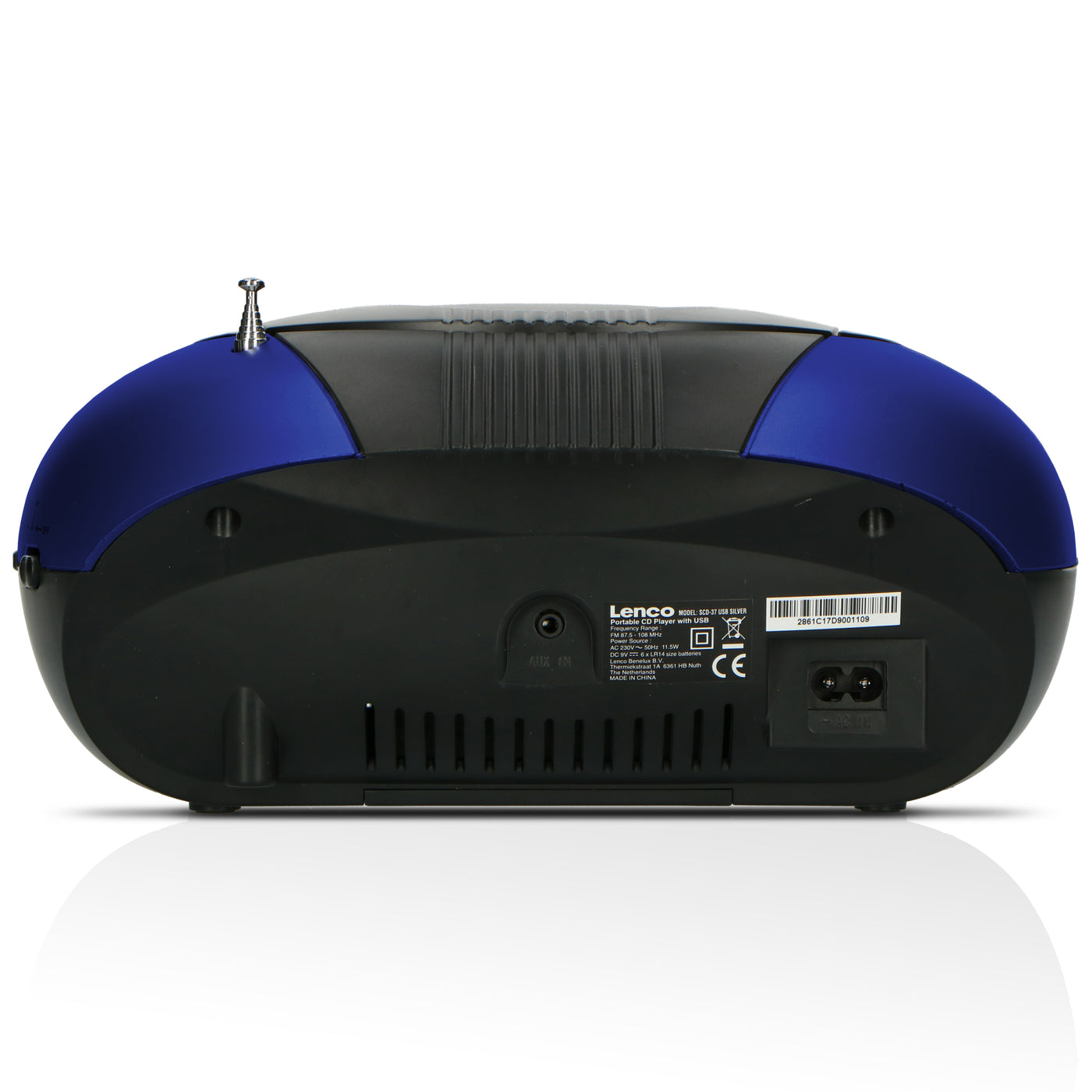 LENCO SCD-37 USB Blue - Portable FM Radio CD and USB player - Blue