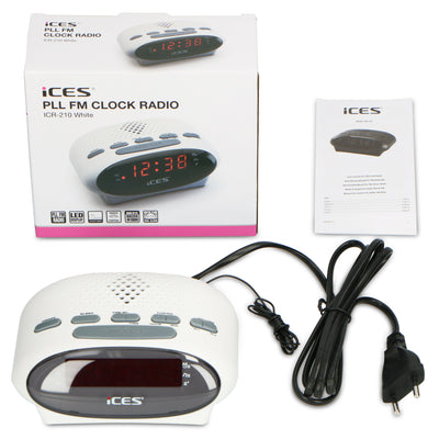 Ices ICR-210 White - FM wekkerradio, wit