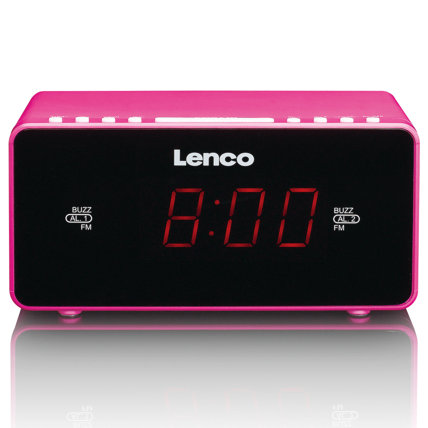 LENCO CR-510PK - Stereo FM Wekkerradio met 0,9" LED display - Roze