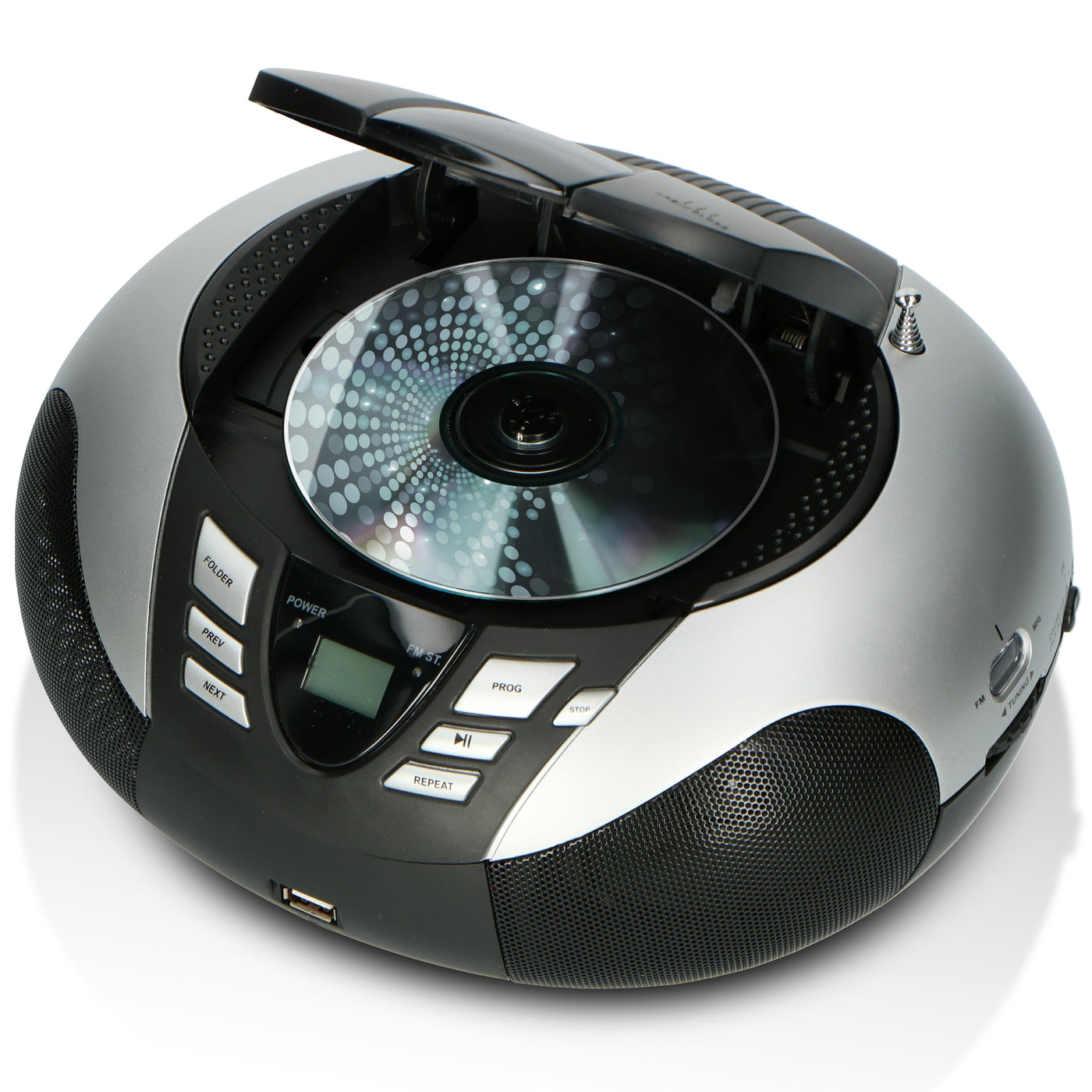 LENCO SCD-37 USB Silver - Portable FM Radio CD and USB player - Silver