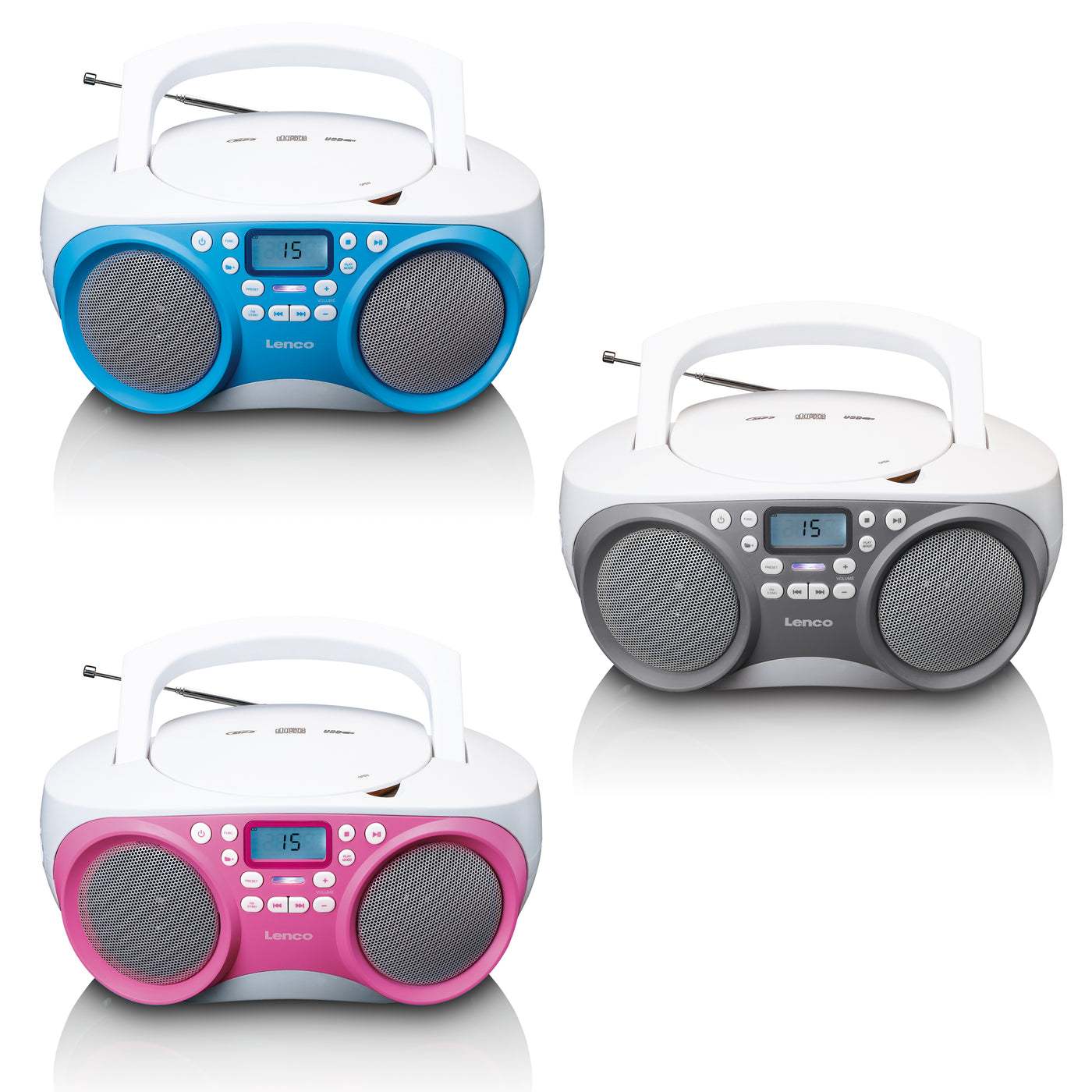 LENCO SCD-301GY - Portable FM Radio/CD/MP3 and USB player - Grey