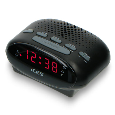 Ices ICR-210 Black - FM wekkerradio, zwart