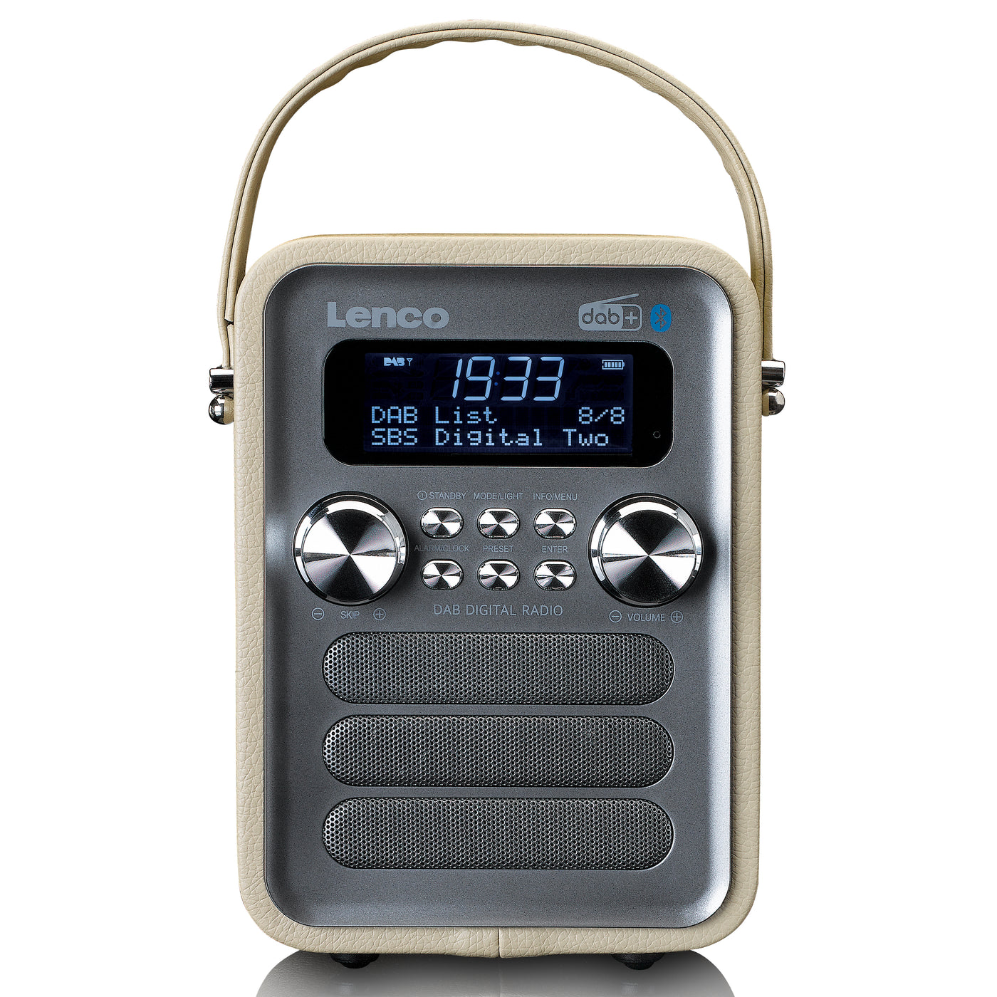 LENCO PDR-051TPSI - Draagbare DAB+ FM Radio met Bluetooth® en AUX-ingang, oplaadbare batterij - Taupe